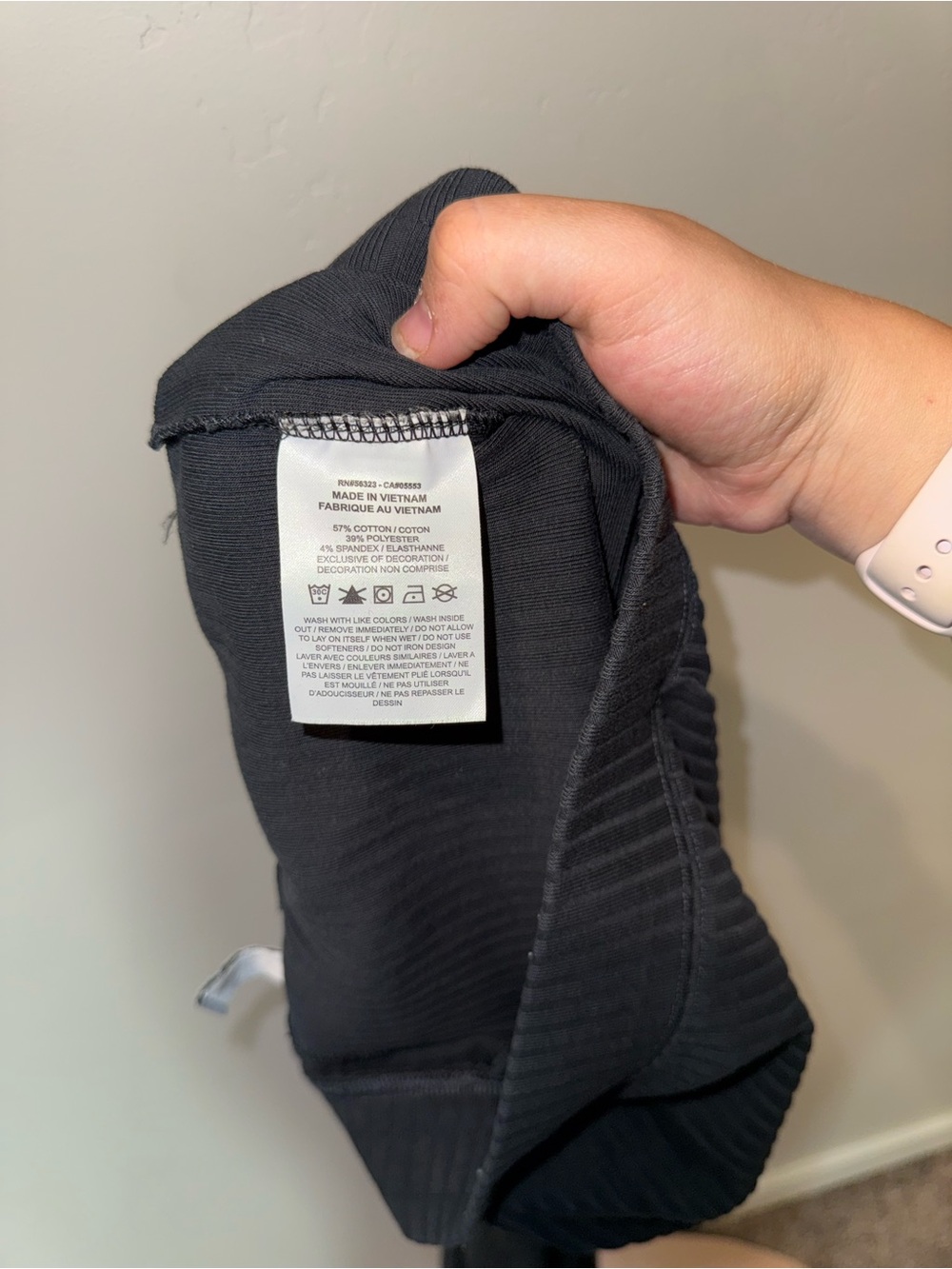 Nike Yoga Pants Womens Black Ribbed Knit Flare Lounge Travel Gym Bootcut Medium - Picture 6 of 6